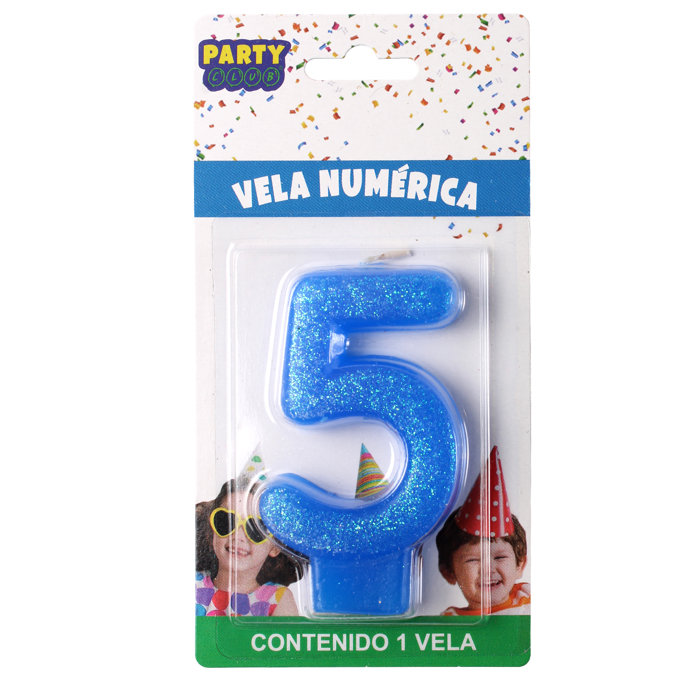 VELA N° 5 AZUL "PARTY CLUB"